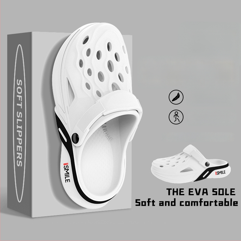 Мъжки EVA сандали, корейски стил за открито ползване, EVA горна част, EVA подметка и EVA стелка, плосък ток