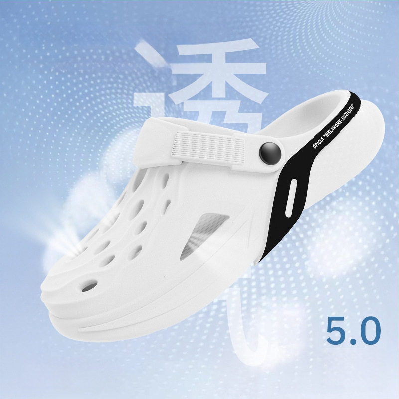 Мъжки EVA сандали, корейски стил за открито ползване, EVA горна част, EVA подметка и EVA стелка, плосък ток