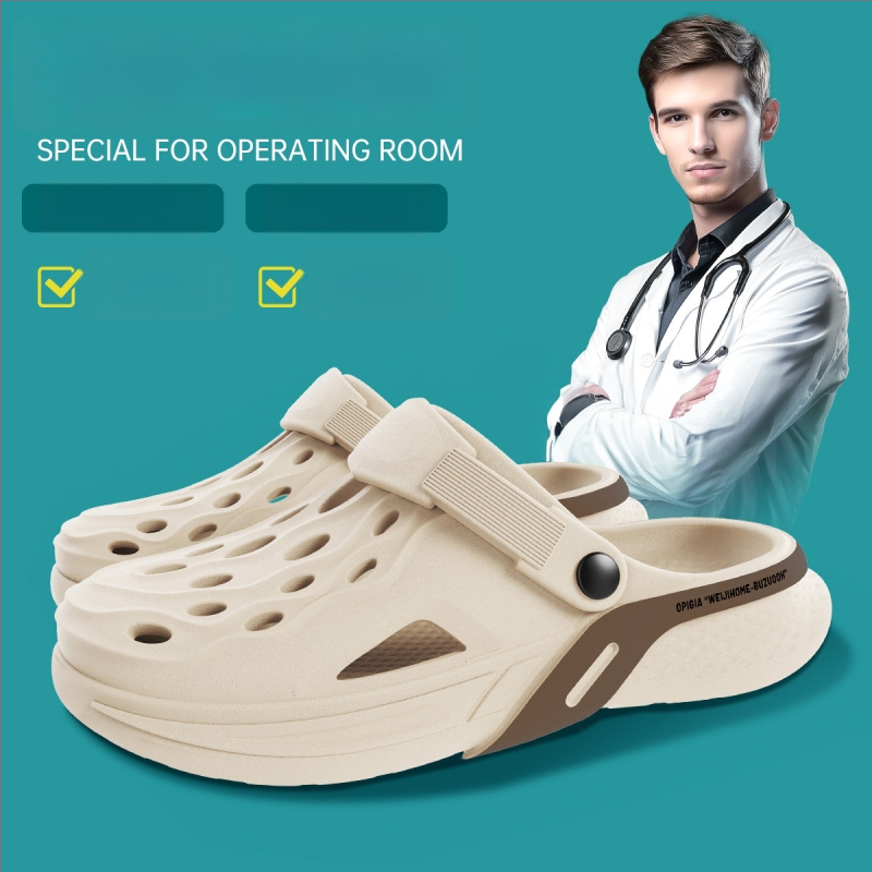 Мъжки EVA сандали, корейски стил за открито ползване, EVA горна част, EVA подметка и EVA стелка, плосък ток