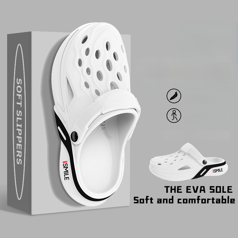 Мъжки EVA сандали, корейски стил за открито ползване, EVA горна част, EVA подметка и EVA стелка, плосък ток