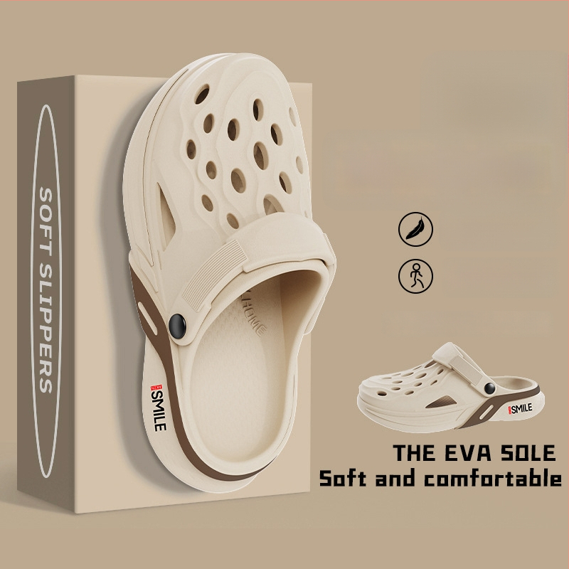 Мъжки EVA сандали, корейски стил за открито ползване, EVA горна част, EVA подметка и EVA стелка, плосък ток