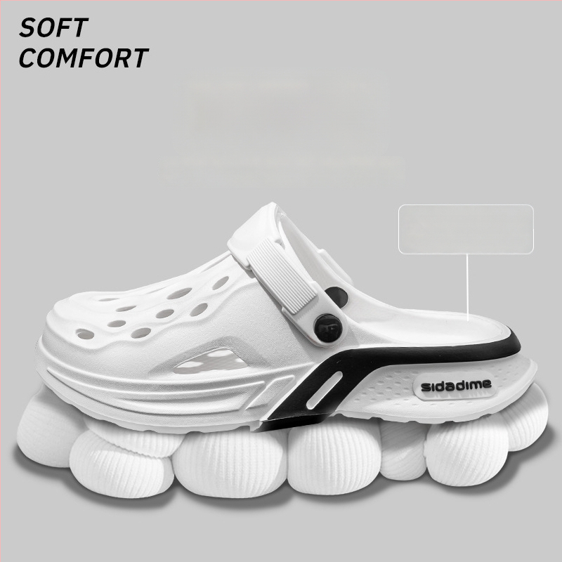 Мъжки EVA сандали, корейски стил за открито ползване, EVA горна част, EVA подметка и EVA стелка, плосък ток