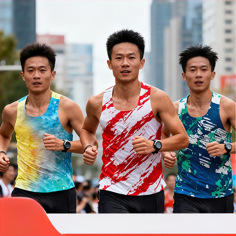 Unisex γιλέκο μαραθωνίου για τρέξιμο με γρήγορο στέγνωμα, ύφασμα από 90% πολυεστέρα και συνθετικές ίνες, διαπνέον, χωρίς ραφές με κολλητή ταινία, κατάλληλο για όλες τις εποχές