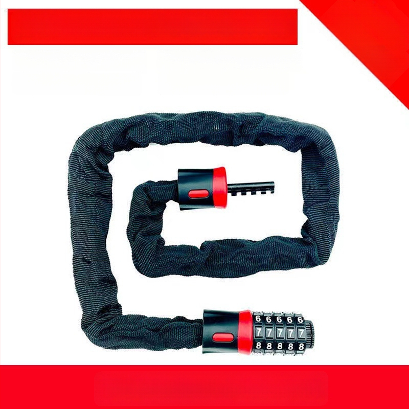 Lánc zár 4 számjegyű jelszóval motorkerékpárokhoz, elektromos kerékpárokhoz és kerékpárokhoz — testreszabható, modern minimalist stílus