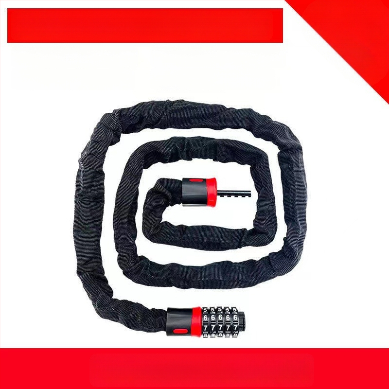 Lánc zár 4 számjegyű jelszóval motorkerékpárokhoz, elektromos kerékpárokhoz és kerékpárokhoz — testreszabható, modern minimalist stílus