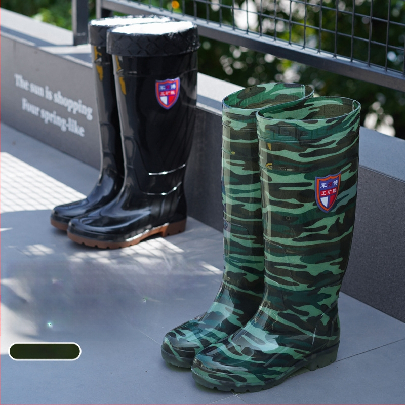 Μποτάκια βροχής μέχρι γόνατο για ενήλικες - PVC επάνω μέρος, σόλα από τένοντα βοείου, unisex, για τέσσερις εποχές