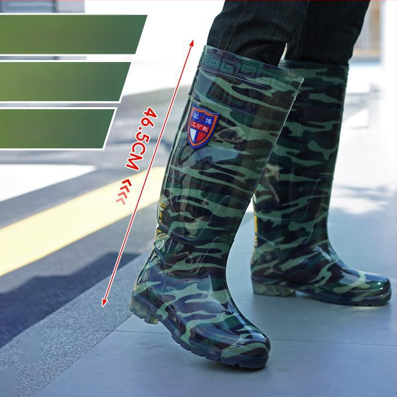 Μποτάκια βροχής μέχρι γόνατο για ενήλικες - PVC επάνω μέρος, σόλα από τένοντα βοείου, unisex, για τέσσερις εποχές