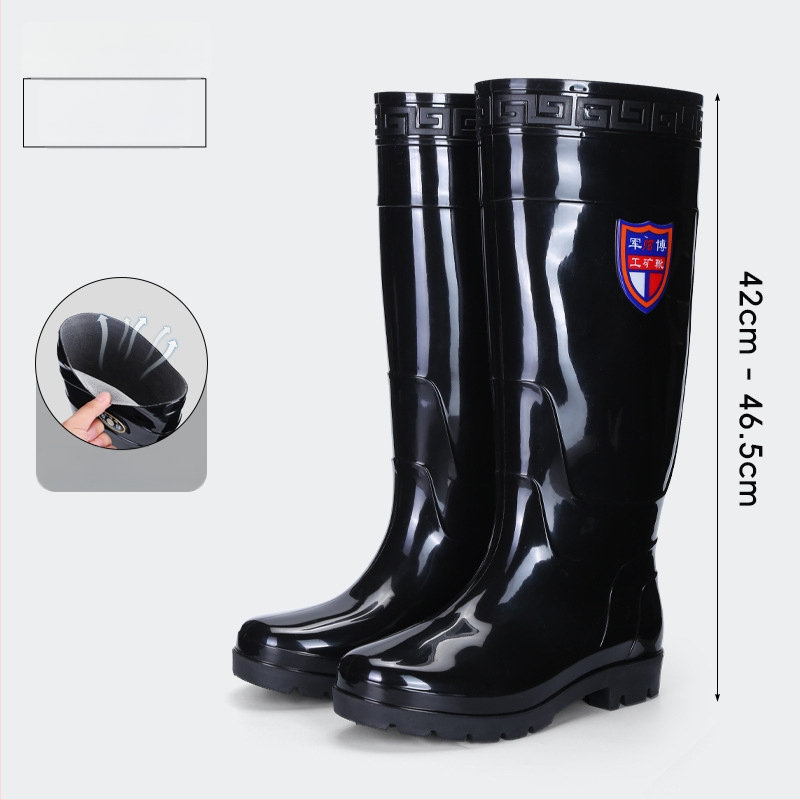 Μποτάκια βροχής μέχρι γόνατο για ενήλικες - PVC επάνω μέρος, σόλα από τένοντα βοείου, unisex, για τέσσερις εποχές
