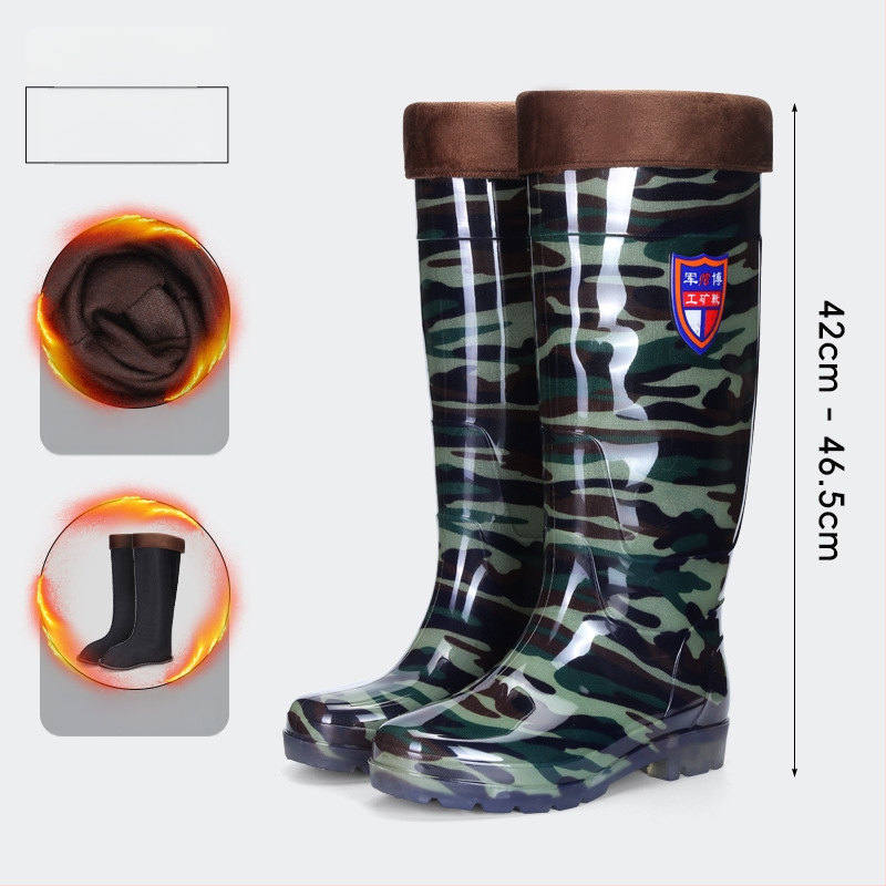 Μποτάκια βροχής μέχρι γόνατο για ενήλικες - PVC επάνω μέρος, σόλα από τένοντα βοείου, unisex, για τέσσερις εποχές