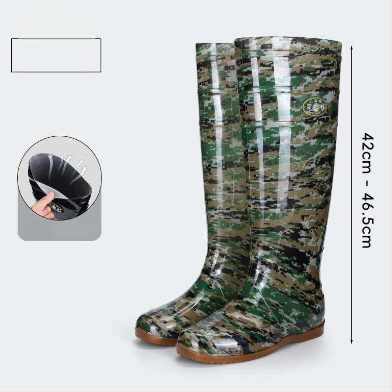 Μποτάκια βροχής μέχρι γόνατο για ενήλικες - PVC επάνω μέρος, σόλα από τένοντα βοείου, unisex, για τέσσερις εποχές