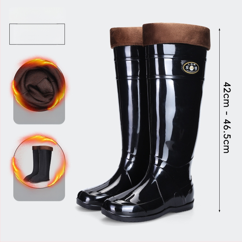 Μποτάκια βροχής μέχρι γόνατο για ενήλικες - PVC επάνω μέρος, σόλα από τένοντα βοείου, unisex, για τέσσερις εποχές