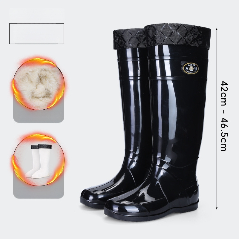 Μποτάκια βροχής μέχρι γόνατο για ενήλικες - PVC επάνω μέρος, σόλα από τένοντα βοείου, unisex, για τέσσερις εποχές