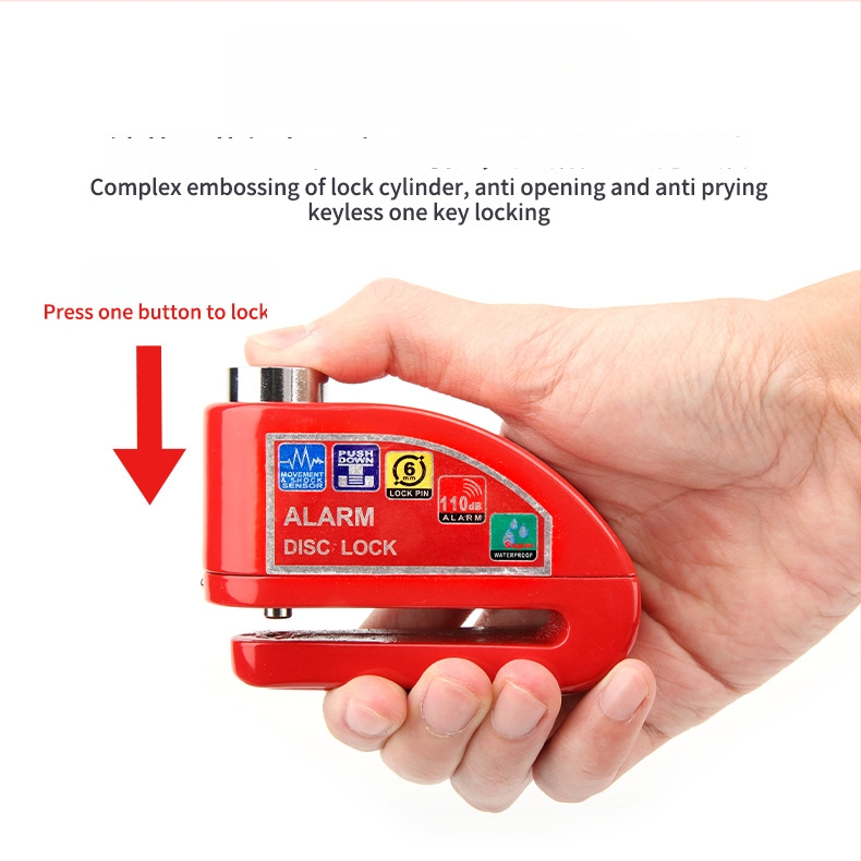 Lacăt antifurt cu disc pentru motocicletă, cu geantă de depozitare – portabil, din metal, impermeabil, rezistent la rugină, anti-derapant