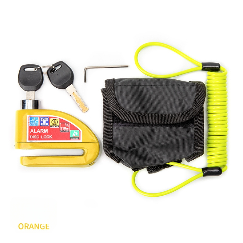 Lacăt antifurt cu disc pentru motocicletă, cu geantă de depozitare – portabil, din metal, impermeabil, rezistent la rugină, anti-derapant