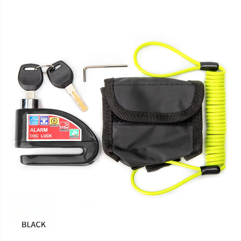 Lacăt antifurt cu disc pentru motocicletă, cu geantă de depozitare – portabil, din metal, impermeabil, rezistent la rugină, anti-derapant