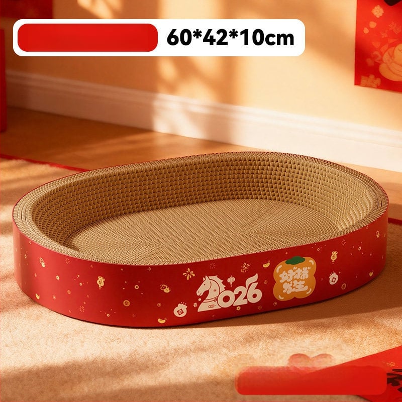 Σε ένα καταφύγιο γάτας και πίνακας γρατσουνίσματος – ανθεκτικό στη φθορά, χωρίς νιφάδες, τεσσάρων εποχών, υλικό: κυματοειδές χαρτί