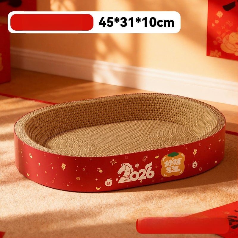 Σε ένα καταφύγιο γάτας και πίνακας γρατσουνίσματος – ανθεκτικό στη φθορά, χωρίς νιφάδες, τεσσάρων εποχών, υλικό: κυματοειδές χαρτί