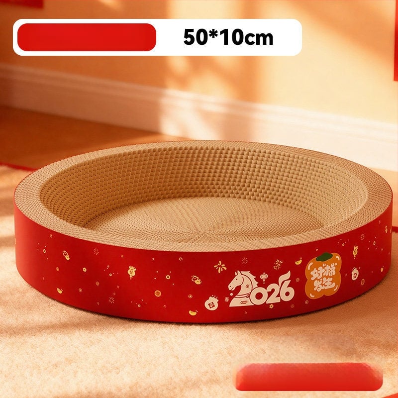 Σε ένα καταφύγιο γάτας και πίνακας γρατσουνίσματος – ανθεκτικό στη φθορά, χωρίς νιφάδες, τεσσάρων εποχών, υλικό: κυματοειδές χαρτί