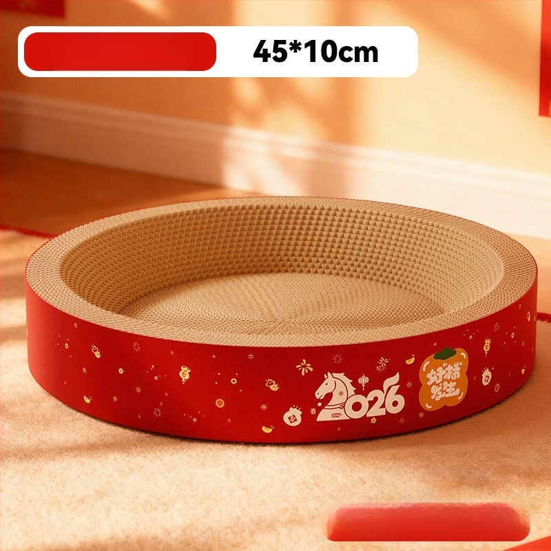 Σε ένα καταφύγιο γάτας και πίνακας γρατσουνίσματος – ανθεκτικό στη φθορά, χωρίς νιφάδες, τεσσάρων εποχών, υλικό: κυματοειδές χαρτί