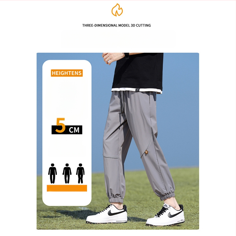 Ανδρικά παντελόνια Ice Silk για καλοκαίρι – χαλαρή γραμμή, γρήγορο στέγνωμα, 90% νάιλον