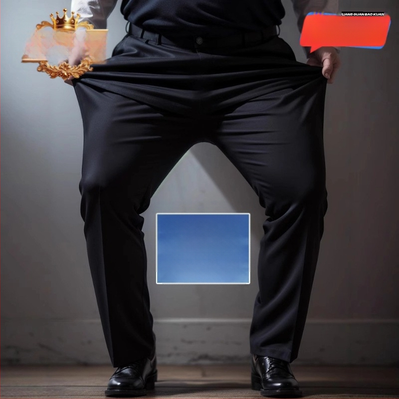 Pánske voľné nohavice, ľahká tkanina, vysoká elasticita, stredne vysoký pás, voľný strih