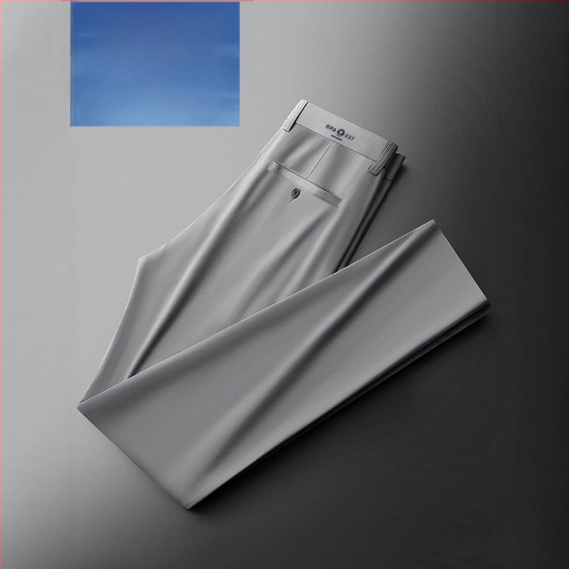 Pánske voľné nohavice, ľahká tkanina, vysoká elasticita, stredne vysoký pás, voľný strih