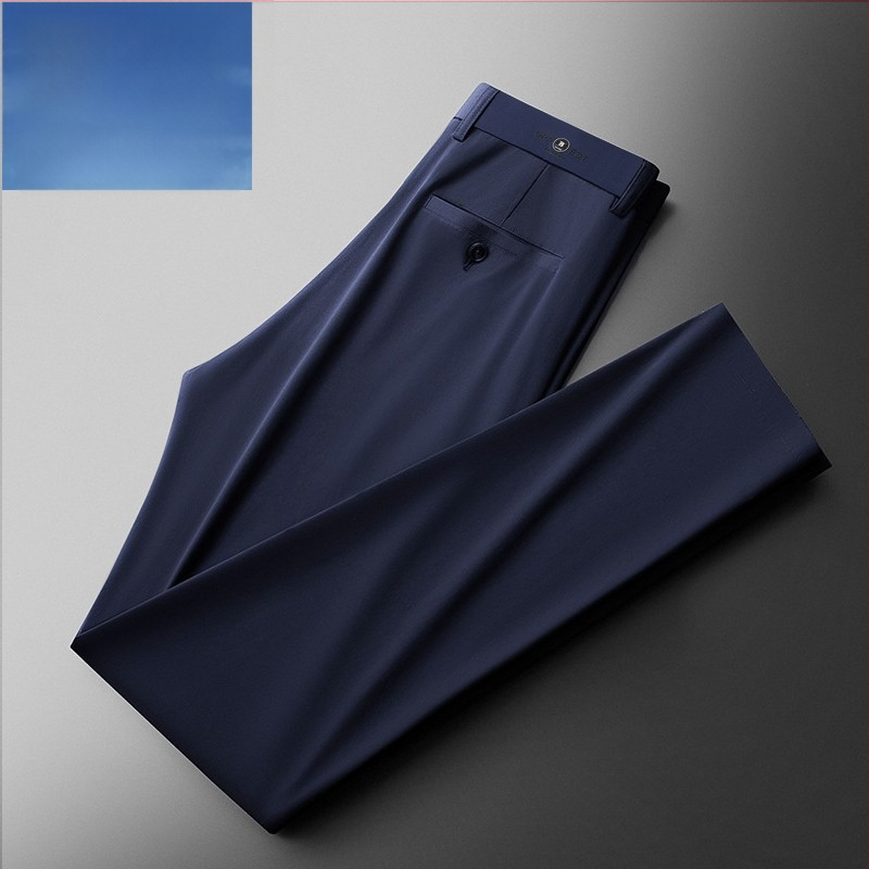 Pánske voľné nohavice, ľahká tkanina, vysoká elasticita, stredne vysoký pás, voľný strih