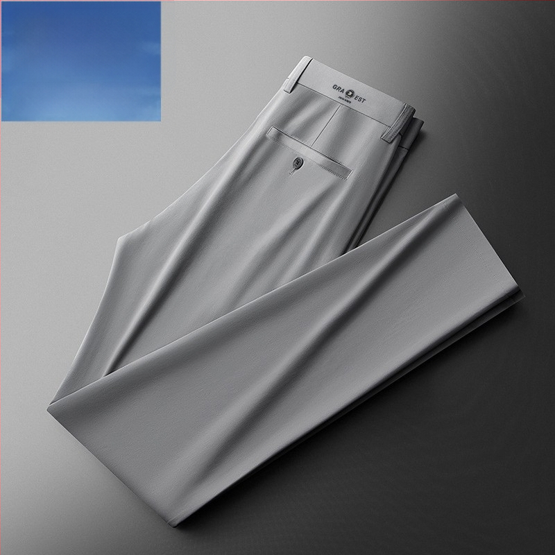 Pánske voľné nohavice, ľahká tkanina, vysoká elasticita, stredne vysoký pás, voľný strih