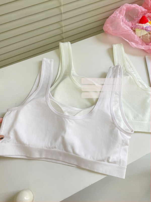 Dvojfázová športová podprsenka pre dievčatá v puberte – školské nosenie, tlmenie nárazov, viskóza 74,3%