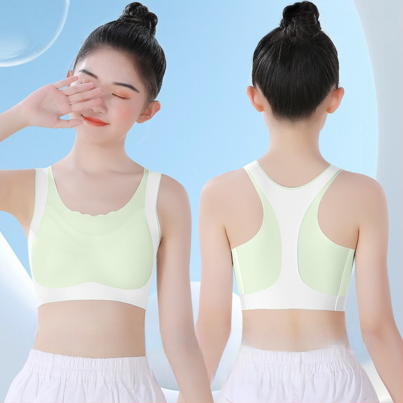 Bezšvový športový podprsenka pre dievčatá — všetky roky, všetky sezóny (Materiál: 82% nylon, 18% elastán; Vhodné pre deti nad 8 rokov a výšku nad 140 cm)