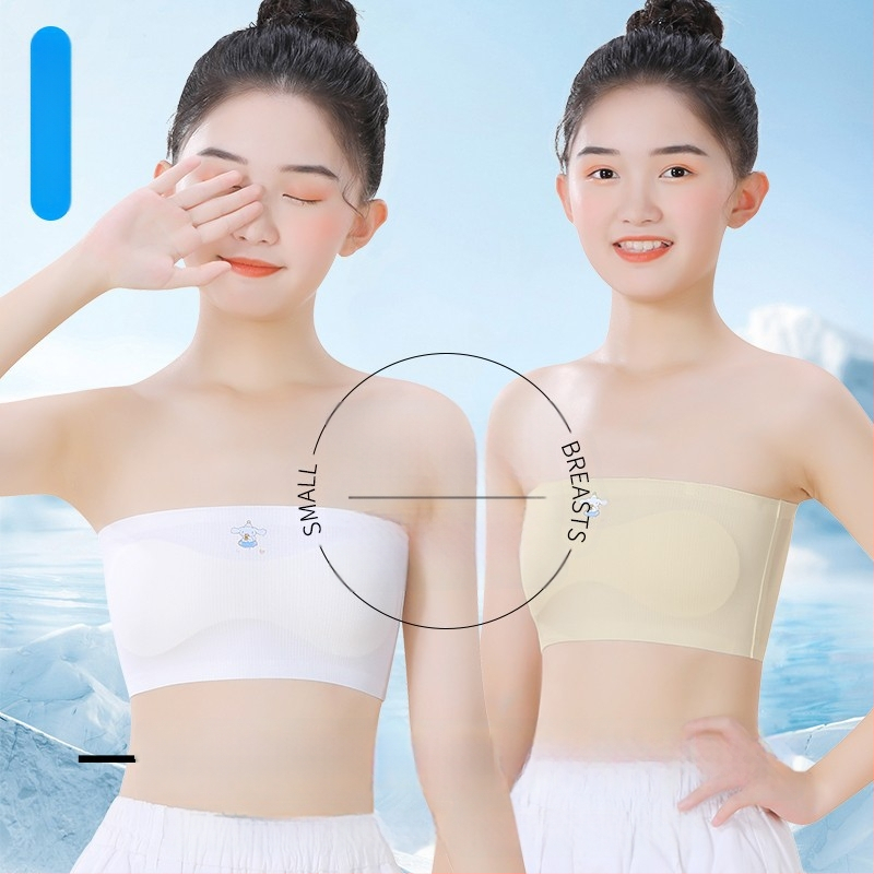 Detský bezramenný vnútorný top pre dievčatá – 60% nylon, 40% elastan, vek 8+