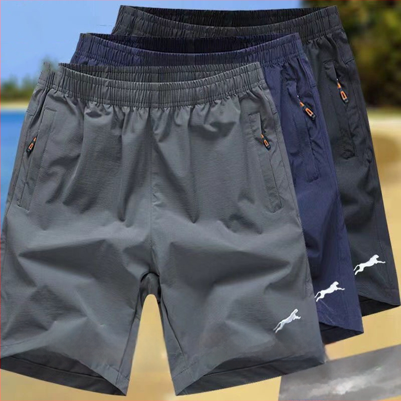 Βερμούδες παραλίας για άνδρες, 95% πολυεστέρας, μικροελαστικότητα, διακόσμηση με κουμπί