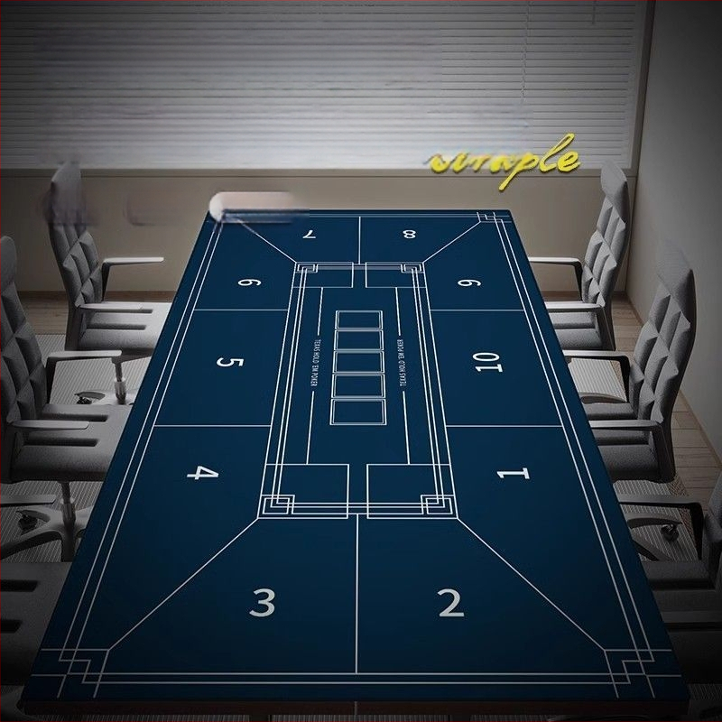 Poliészter téglalap alakú asztalterítő pókerhez és mahjonghoz, gyűrődésálló, kockás mintázat, amerikai stílus