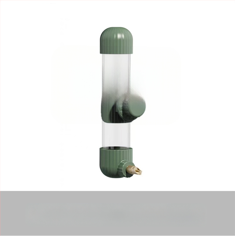 Dispenser automat de apă pentru papagal, din acrilic; recipient tip seringă; brand Demon pet; personalizabil pentru comenzi mari