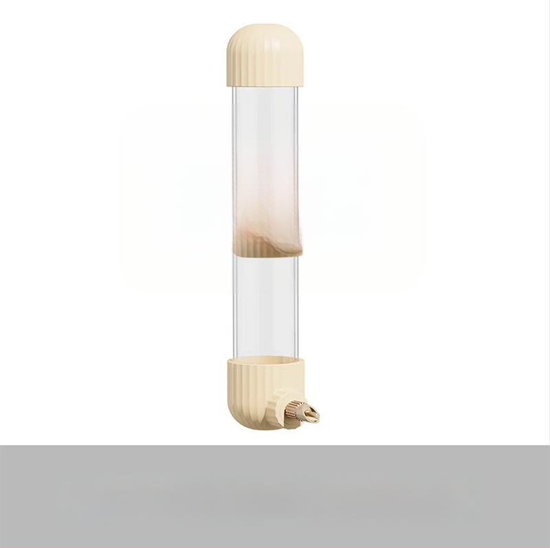 Dispenser automat de apă pentru papagal, din acrilic; recipient tip seringă; brand Demon pet; personalizabil pentru comenzi mari