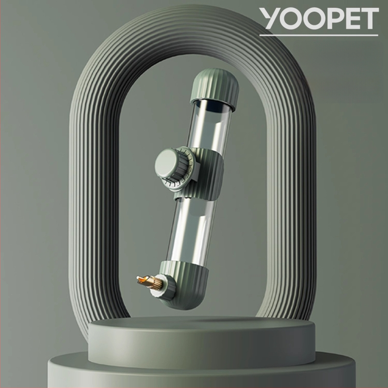 Dispenser automat de apă pentru papagal, din acrilic; recipient tip seringă; brand Demon pet; personalizabil pentru comenzi mari