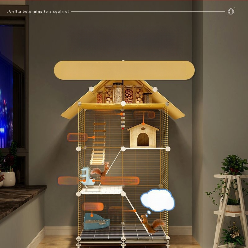 Клетка за чинчила, неръждаема стомана, 3-етажна платформа, модел F98S57777S565T