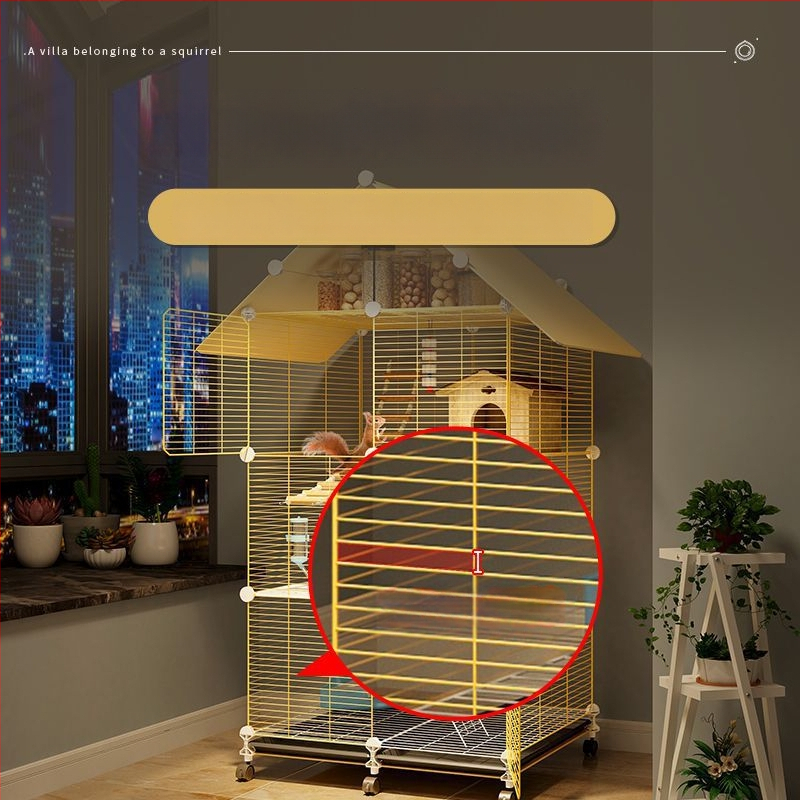 Клетка за чинчила, неръждаема стомана, 3-етажна платформа, модел F98S57777S565T