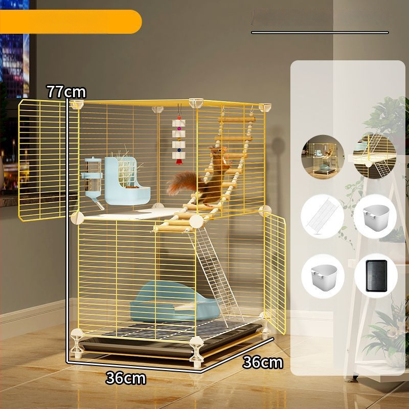 Клетка за чинчила, неръждаема стомана, 3-етажна платформа, модел F98S57777S565T