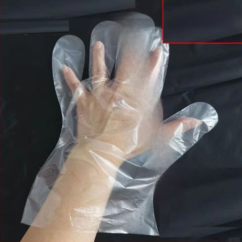 Egyszer használatos műanyag kesztyűk, vastított kivitelben, kopásálló, egyenként csomagolt