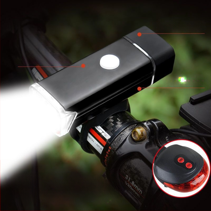 Lumină frontală pentru bicicletă din aliaj de aluminiu, reîncărcabilă, iluminare puternică pentru ciclism de munte noaptea