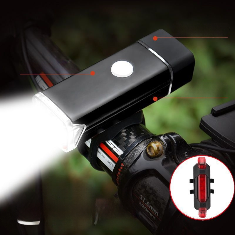 Lumină frontală pentru bicicletă din aliaj de aluminiu, reîncărcabilă, iluminare puternică pentru ciclism de munte noaptea