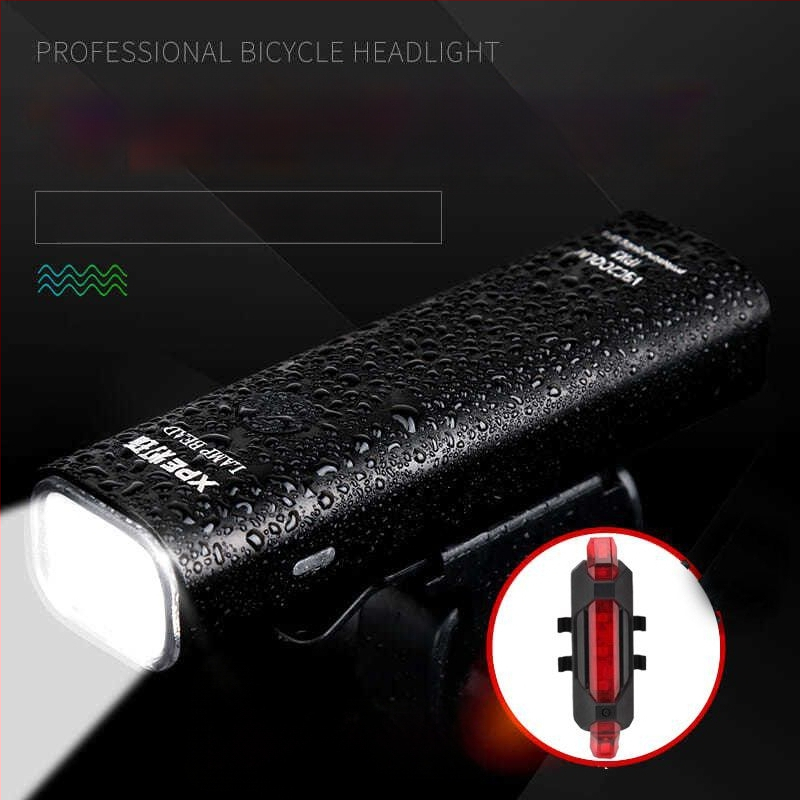 Lumină frontală pentru bicicletă din aliaj de aluminiu, reîncărcabilă, iluminare puternică pentru ciclism de munte noaptea