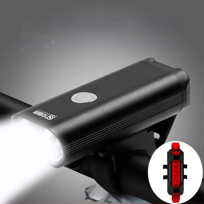 Lumină frontală pentru bicicletă din aliaj de aluminiu, reîncărcabilă, iluminare puternică pentru ciclism de munte noaptea