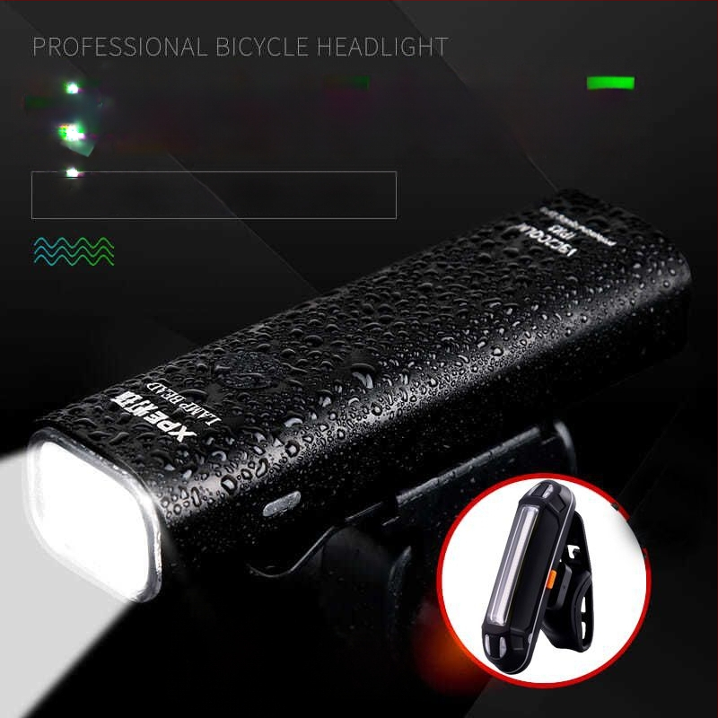 Lumină frontală pentru bicicletă din aliaj de aluminiu, reîncărcabilă, iluminare puternică pentru ciclism de munte noaptea