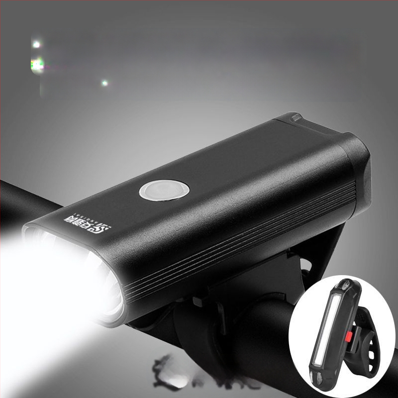 Lumină frontală pentru bicicletă din aliaj de aluminiu, reîncărcabilă, iluminare puternică pentru ciclism de munte noaptea