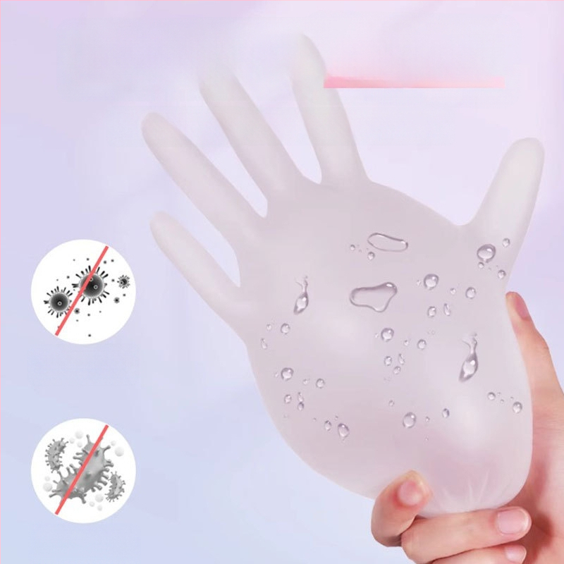 Egyszer használatos masszázs kesztyű PVC-ből, csúszásmentes, átlátszó kialakítás, vastagság legfeljebb 0.05 mm, Yingke modell