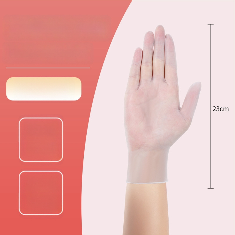 Egyszer használatos masszázs kesztyű PVC-ből, csúszásmentes, átlátszó kialakítás, vastagság legfeljebb 0.05 mm, Yingke modell