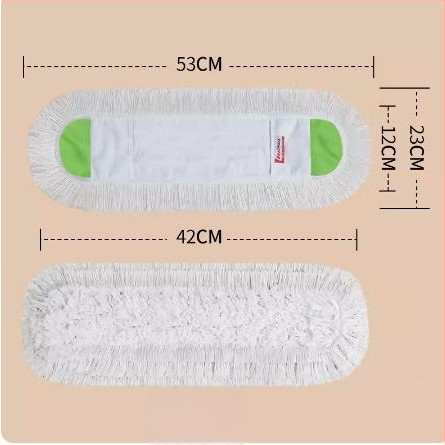 Isida επίπεδη σφουγγαρίστρα για δάπεδα με κεφαλή από βαμβακερά νήματα, ύφασμα τύπου καθαρισμού σκόνης, ράβδος από ανοξείδωτο ατσάλι