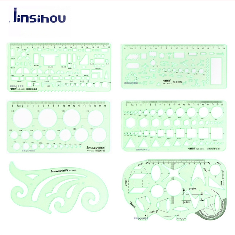 Χάρακας προτύπων για σχέδια – κύκλοι και ελλειπτικά σχήματα, διπλής κλίμακας σχεδίαση, πλαστικό, μοντέλο 4309